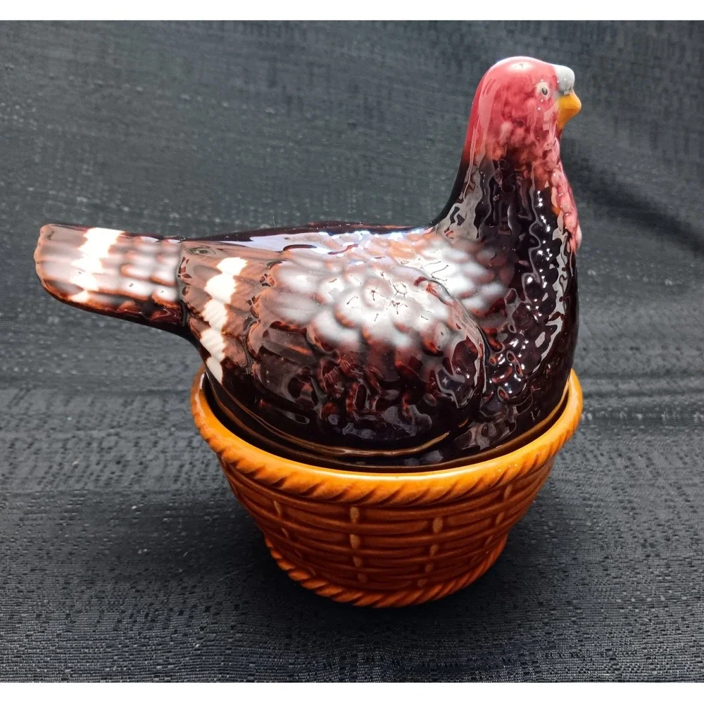 Vintage Taste Setter by Sigma Ceramic Turkey on Basket Covered Dish Portugal 6